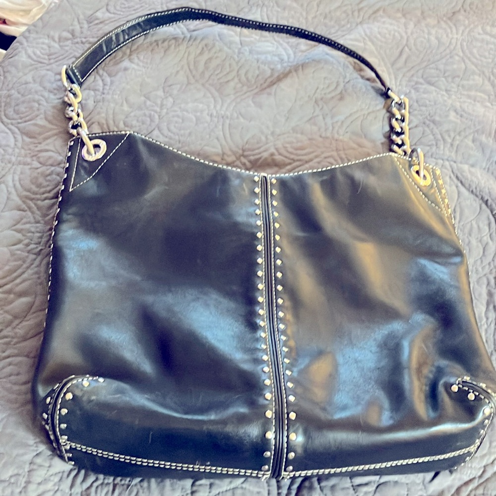 Michael Kors Navy with Silver Stud, lining not perfect